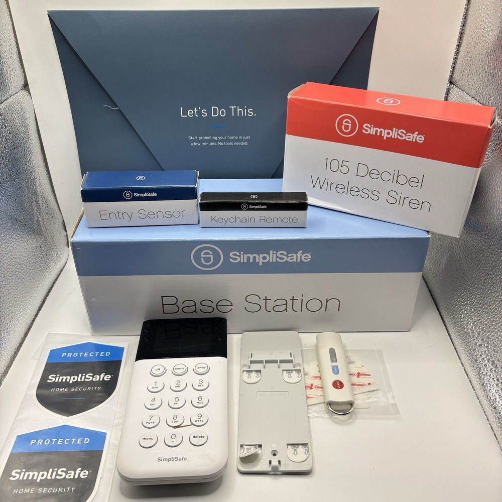 SimpliSafe Gen 3 Wireless Home Security System Base Station Keypad Siren Sensors